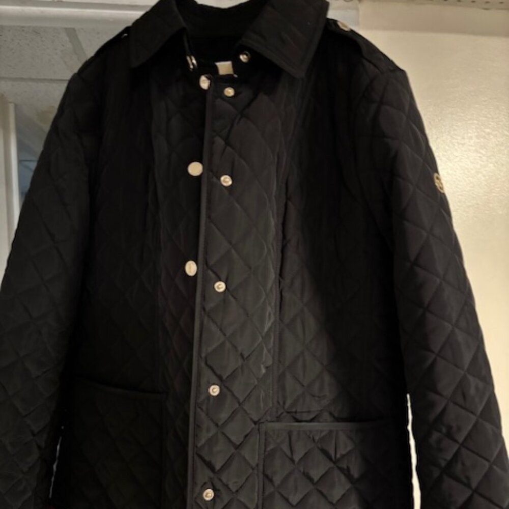 Brand New W Tags never worn womens Michael Kors quilted black coat L